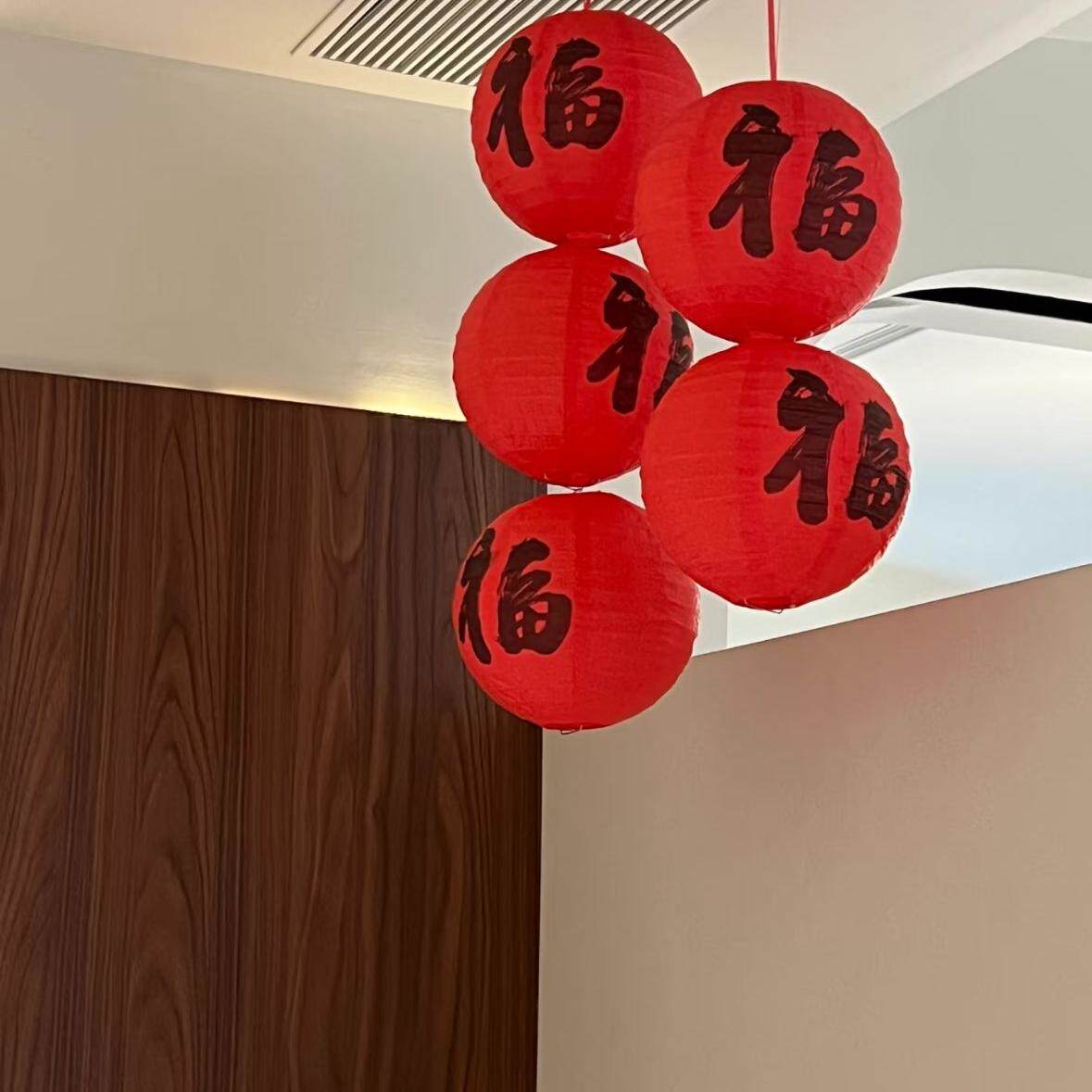 蛇年纸灯笼2025新年灯笼福字挂饰喜庆新春节氛围场景布置拍照道具