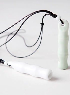 中国风手工口哨项链 骨哨小吊坠 陶瓷竹节口哨毛衣链项链吊坠