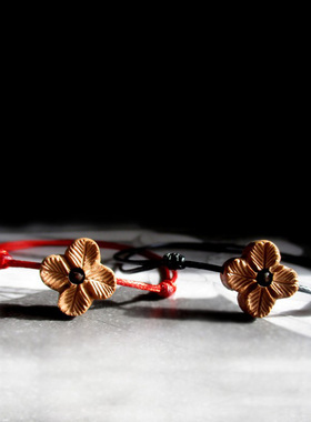 桃木四叶草红绳脚链脚绳