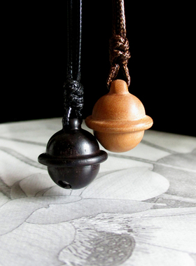 桃木铃铛森系民族风毛衣项链