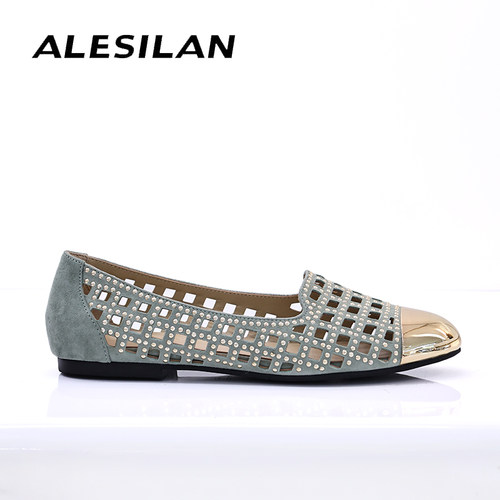 烫钻平底鞋爱乐诗兰鱼网格