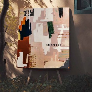 XD现代手绘油画艺术抽象画客厅肌理装饰画售楼部玄关立体定制挂画