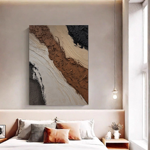 现代设计抽象油画高级感手工肌理画客厅装饰画大幅落地画玄关挂画