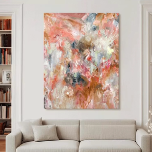 XD纯手绘抽象油画大幅厚彩玄关装 饰画餐厅壁画现代客厅办公室挂画