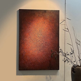 原创手绘《渐波暖宁》轻奢风高级感自然色系沙发大厅艺术玄关挂画