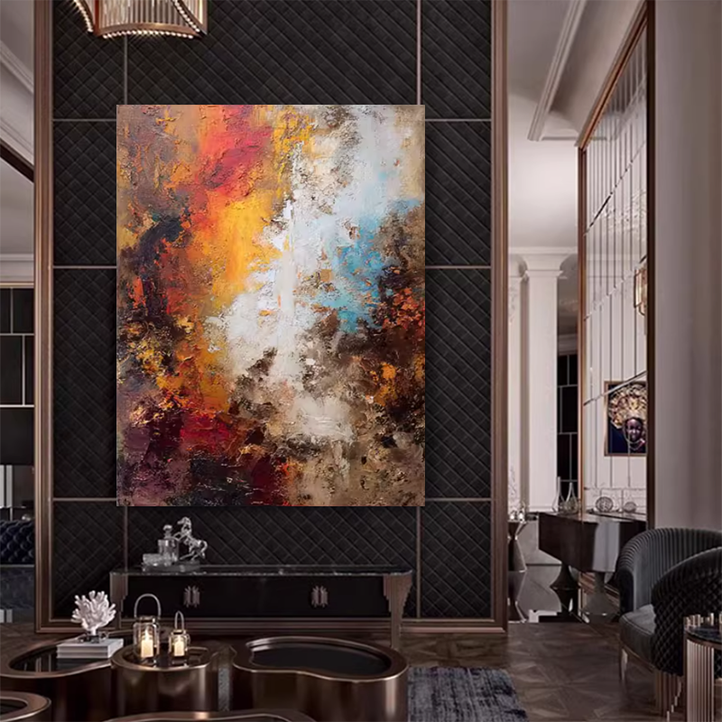 油画《藤焰》手绘抽象现代沙发美式餐厅艺术画书房背景墙装饰挂画,家居饰品,现代装饰画,淘宝优惠券,粉丝福利购,淘宝优惠卷