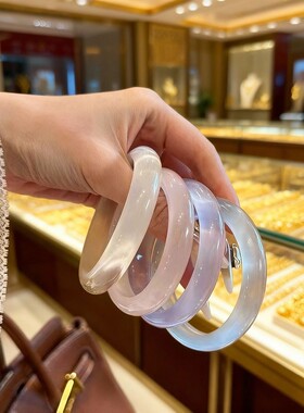 金店专柜同款美人镯猫眼石手镯高冰白月光送女友送妈妈生日礼物