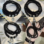 新中式 百搭手链 山鬼花钱串珠双层手串女国风复古清冷设计双圈个性