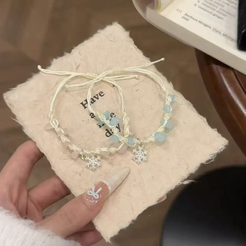 冬季雪花碎石手链女小众高颜值