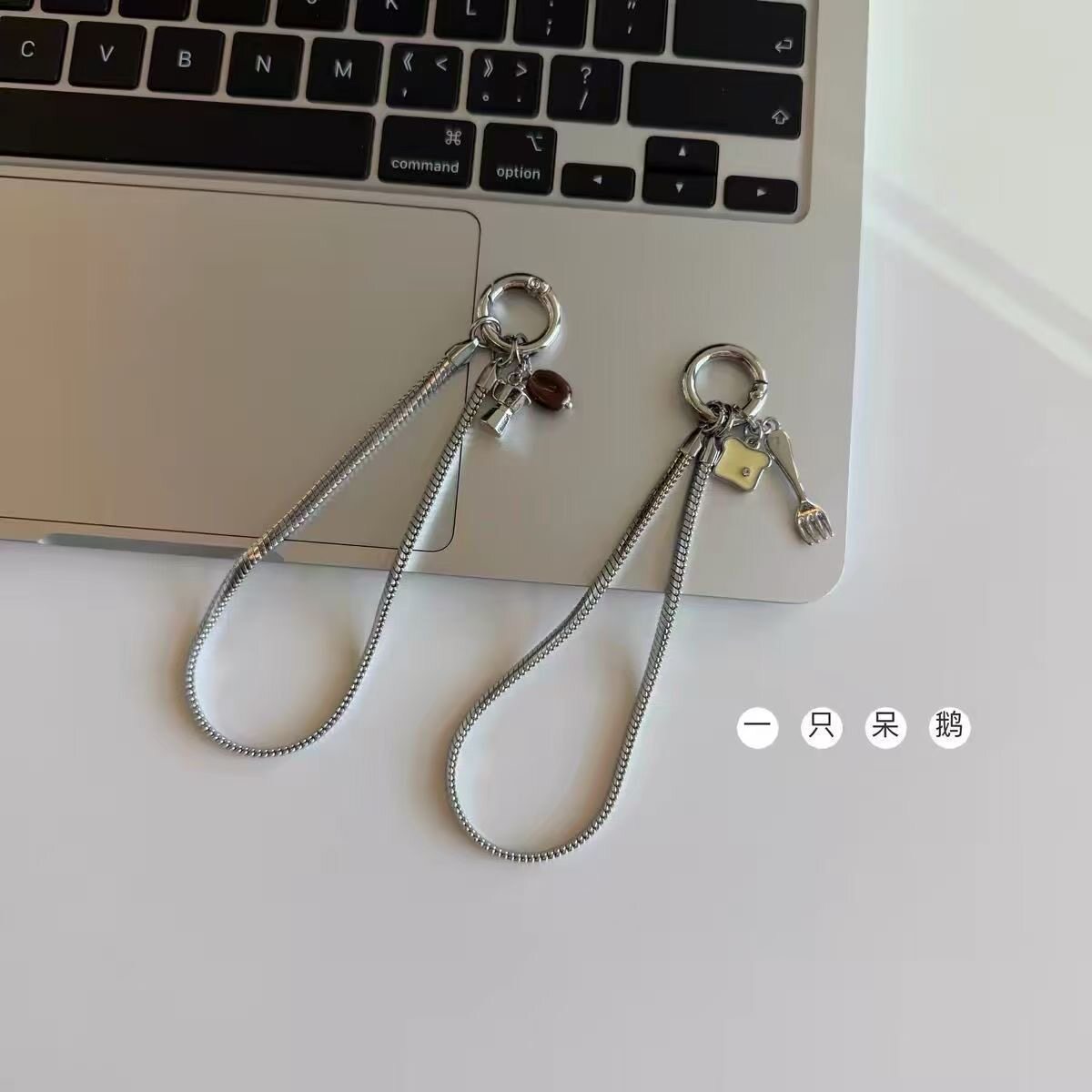 原创手工极简蛇骨链不锈钢手机链图片