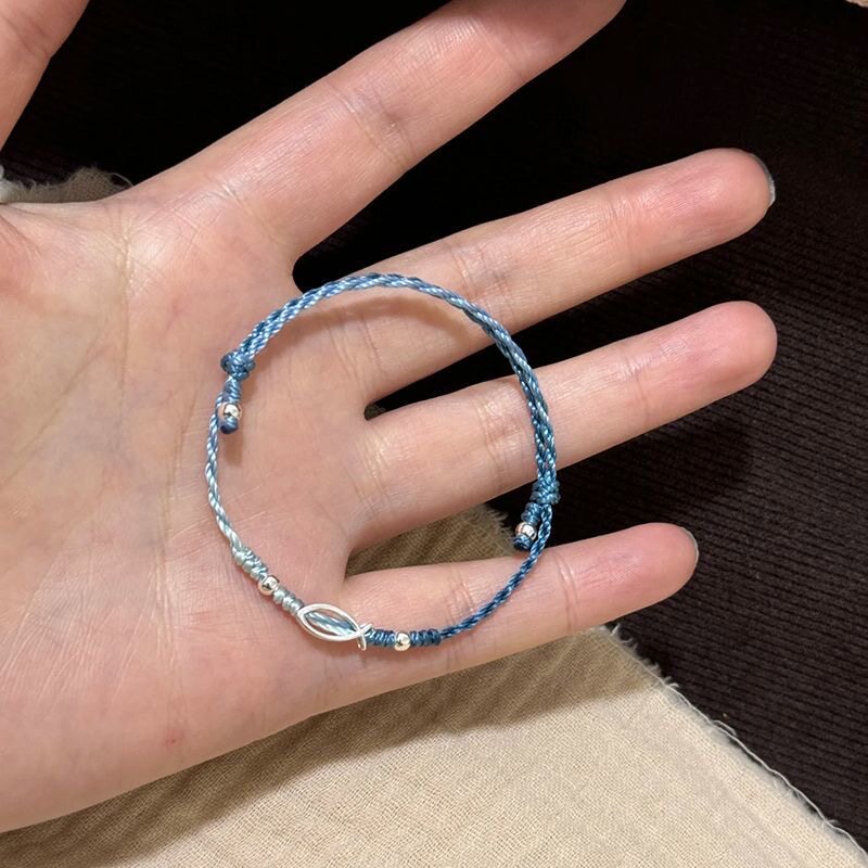 深海小鱼手工编织渐变手链图片