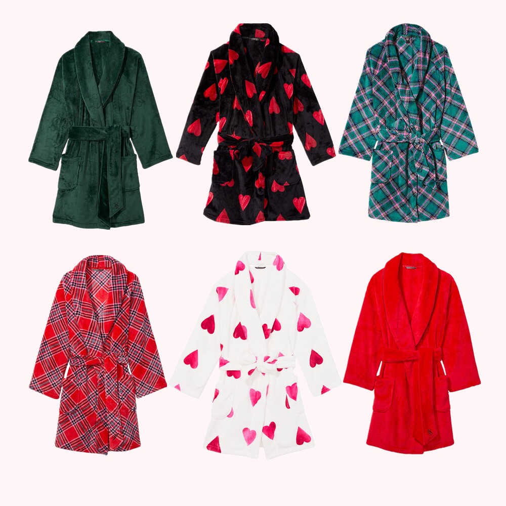 offers a variety of multicolored flannel lace-up waistcoats, bathrobes, and loungewear