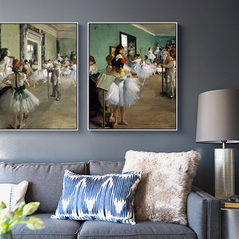 法国芭蕾舞竖款客厅卧室无框画