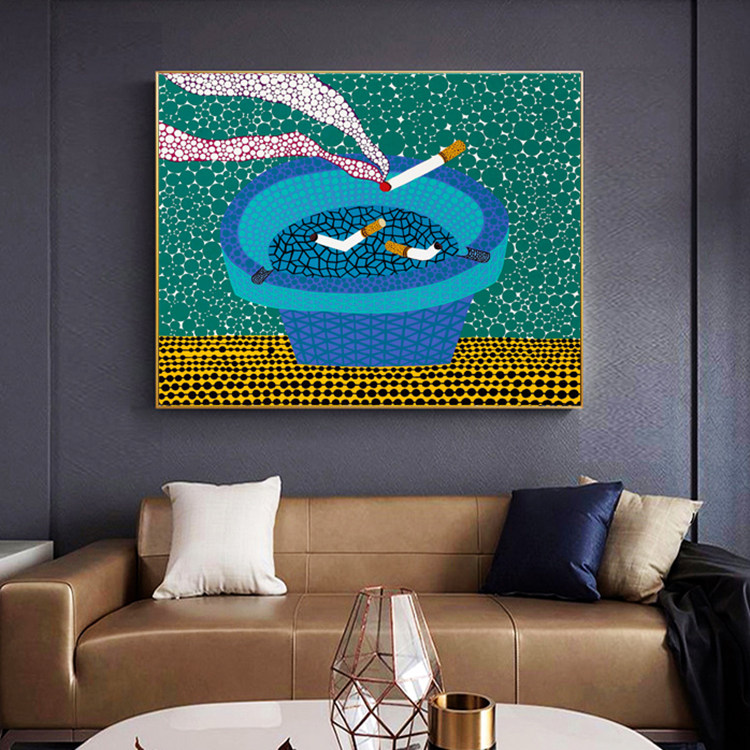 草间弥生烟灰缸地中海风情版画客厅挂画餐厅儿童卧室壁画艺术画