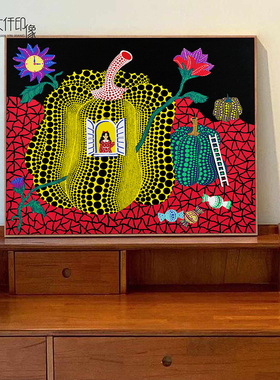 草间弥生波点装饰画Yayoi Kusama客厅餐厅波普风日本画家艺术挂画