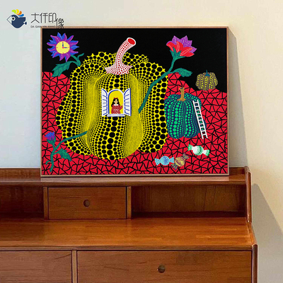 草间弥生波点装饰画Yayoi Kusama客厅餐厅波普风日本画家艺术挂画