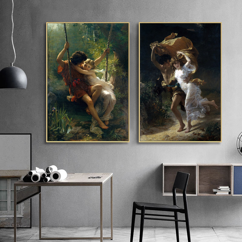 皮埃尔·奥古斯特·考特 春光 暴风雨装饰画客厅油画现代简约壁画