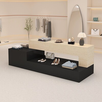 服装店高低组合展示桌中岛流水台