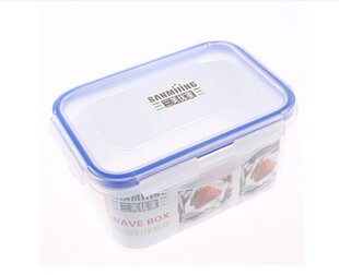 三美优家保鲜盒塑料水果便当盒冰箱微波炉密封盒3618颜色随机