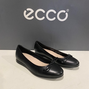 平底超软皮休闲鞋 ECCO爱步单鞋 船鞋 芭蕾舞鞋 女鞋 一脚蹬271713触感