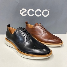 ECCO爱步男鞋布洛克皮鞋减震复古商务休闲皮鞋牛津鞋836844适动