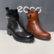 ecco爱步女鞋 靴切尔西平底短靴490193摩登 秋冬牛皮侧拉链时装