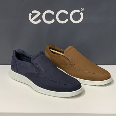 ECCO爱步男鞋新款真皮乐福鞋简约舒适一脚蹬休闲鞋套脚板鞋520404