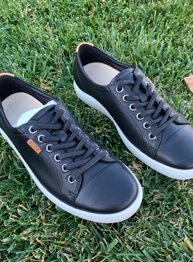 ECCO爱步女鞋经典柔酷7板鞋真皮防滑百搭低帮系带休闲鞋430003