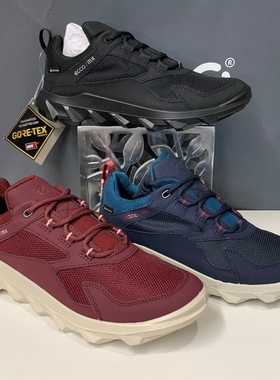 ECCO爱步女鞋秋季新款防水减震跑步鞋系带撞色休闲鞋驱动820193