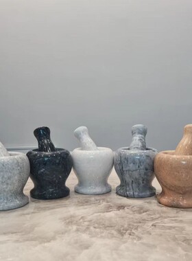 捣蒜神器石臼捣蒜器蒜泥器罐石头蒜臼石锤石臼老式压蒜器石头石锤