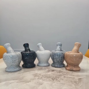 捣蒜神器石臼捣蒜器蒜泥器罐石头蒜臼石锤石臼老式压蒜器石头石锤