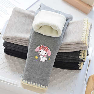 大童一体绒女宝宝棉裤 女童打底裤 秋冬加绒加厚外穿洋气儿童保暖裤