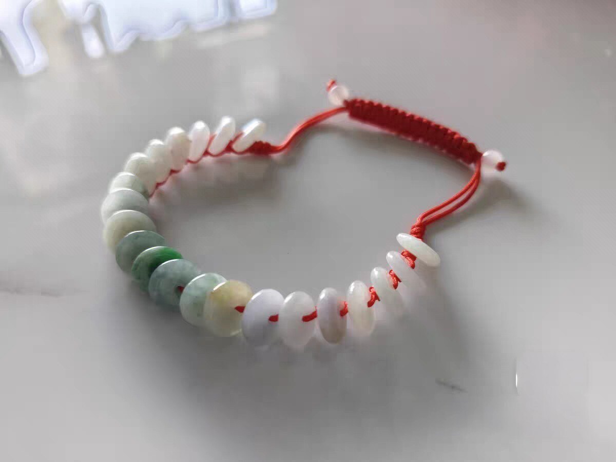 天然A货翡翠手链冰种平安扣翡翠手饰