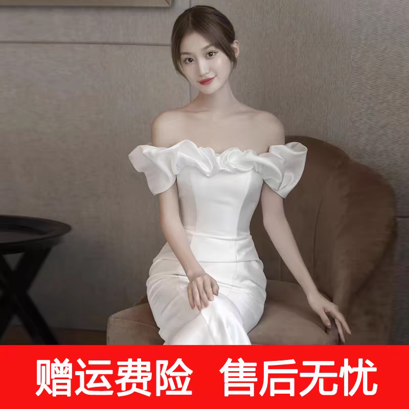 水晶之恋森系缎面婚纱礼服