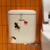 家用壁挂式 垃圾桶高档奶油风卫生间窄缝高颜值带盖厕所创意卫生桶