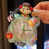 可爱女孩小闹钟幼儿园手伴礼物家用桌面静音儿童懒虫起床神器网红