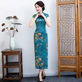 走秀款 传统双层民国风中式 2025新款 女复古修身 长款 旗袍改良年轻款