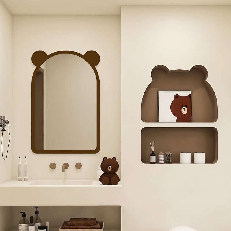 可爱小熊浴室镜儿童浴室壁挂智能led卫浴镜卧室台面梳妆镜定制镜,住宅家具,化妆镜,淘宝优惠券,粉丝福利购,淘宝优惠卷