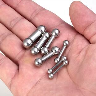 YY穿刺钛钢男女系带钉pa环乳钉阴钉阴环直杆 2.0粗穿刺饰品