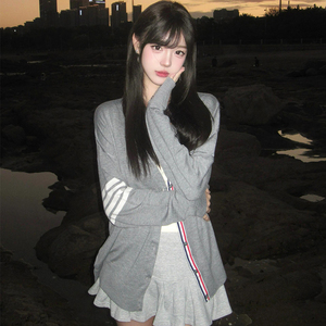 针织外套开衫条纹显瘦内搭毛衣女