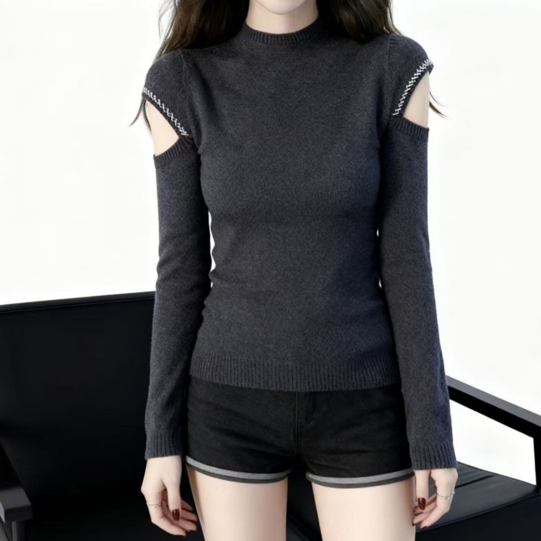 法式露肩毛衣针织打底衫女装2026年春季新款内搭设计显瘦长袖上衣,女装/女士精品,毛针织衫,淘宝优惠券,粉丝福利购,淘宝优惠卷