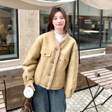 新款皮毛一体短款羊羔毛099-D213-P185-K278，女装皮草，浙宝099