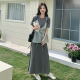 新款牛仔假两件加半裙连衣裙套装099-10157-P165-K238，女装连衣裙，浙宝099