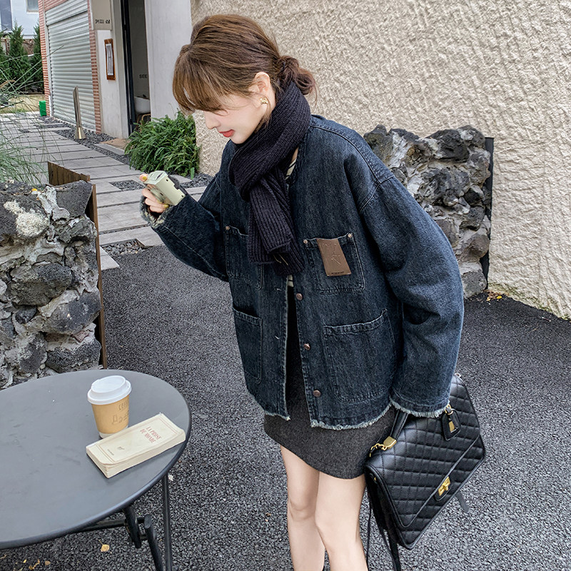 韩系复古牛仔棉服冬季女2024新款小个子宽松夹棉加厚短款棉衣外套,女装棉衣/棉服,浙宝099