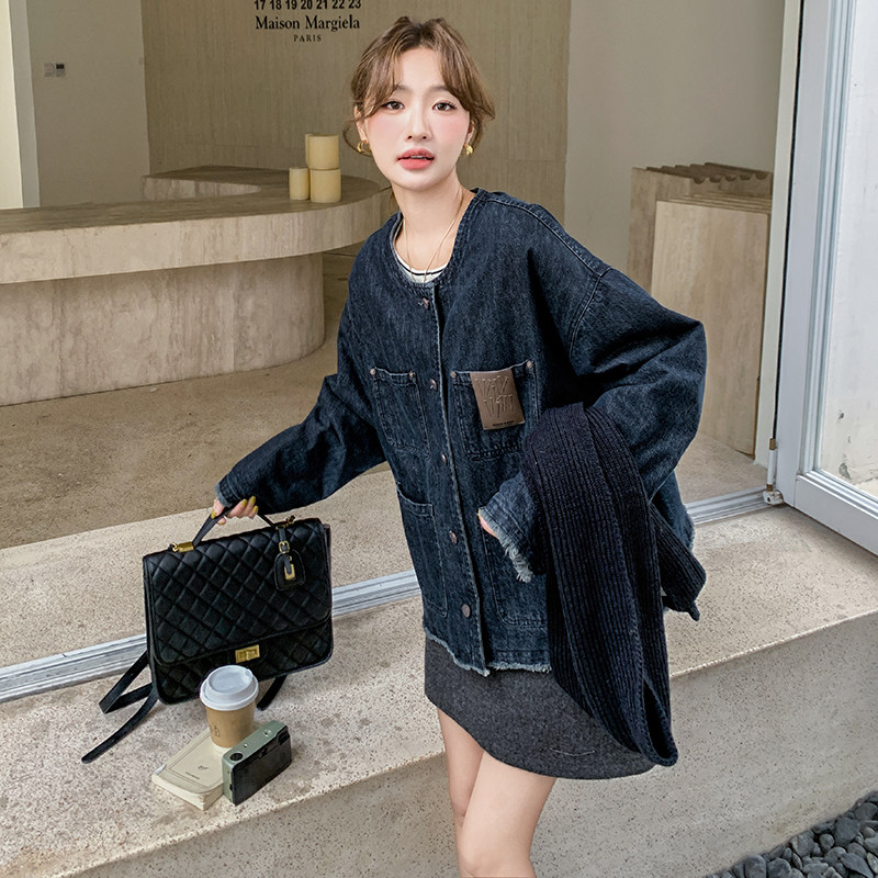 韩系复古牛仔棉服冬季女2024新款小个子宽松夹棉加厚短款棉衣外套,女装棉衣/棉服,浙宝099