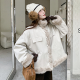 新款现货仿皮草两面穿派克服099-10368-P235-K358，女装派克服，浙宝099