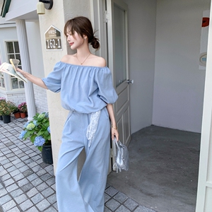 现货 泡泡袖上衣加裤子两件套099-10106-P155-K228图片