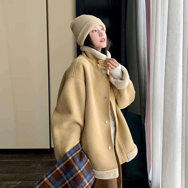 现货24冬季纽扣新款短款皮毛一体099-C61-P175-K258,女装棉衣/棉服,浙宝099