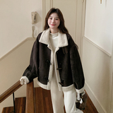 现货牛角扣羊羔毛外套099-D189-P185－K278，女装皮草，浙宝099