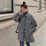 22冬季新款千鸟格中长呢大衣066A-560-P165-K248，女装毛呢外套，浙宝099